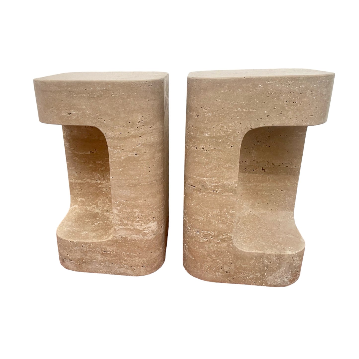 Hena Travertine Side Table set