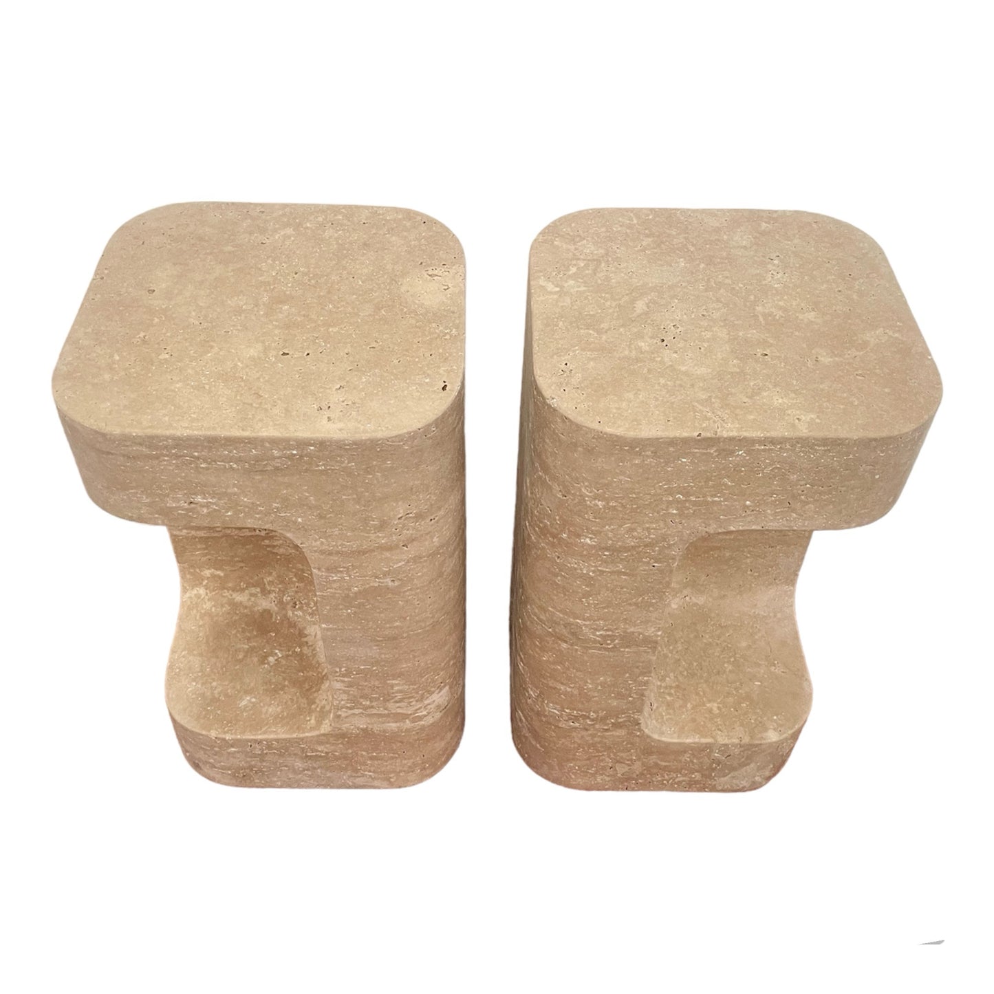 Hena Travertine Side Table set