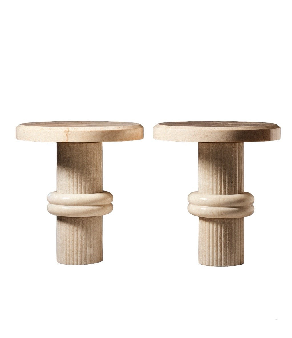 Somo Travertine Side Table set