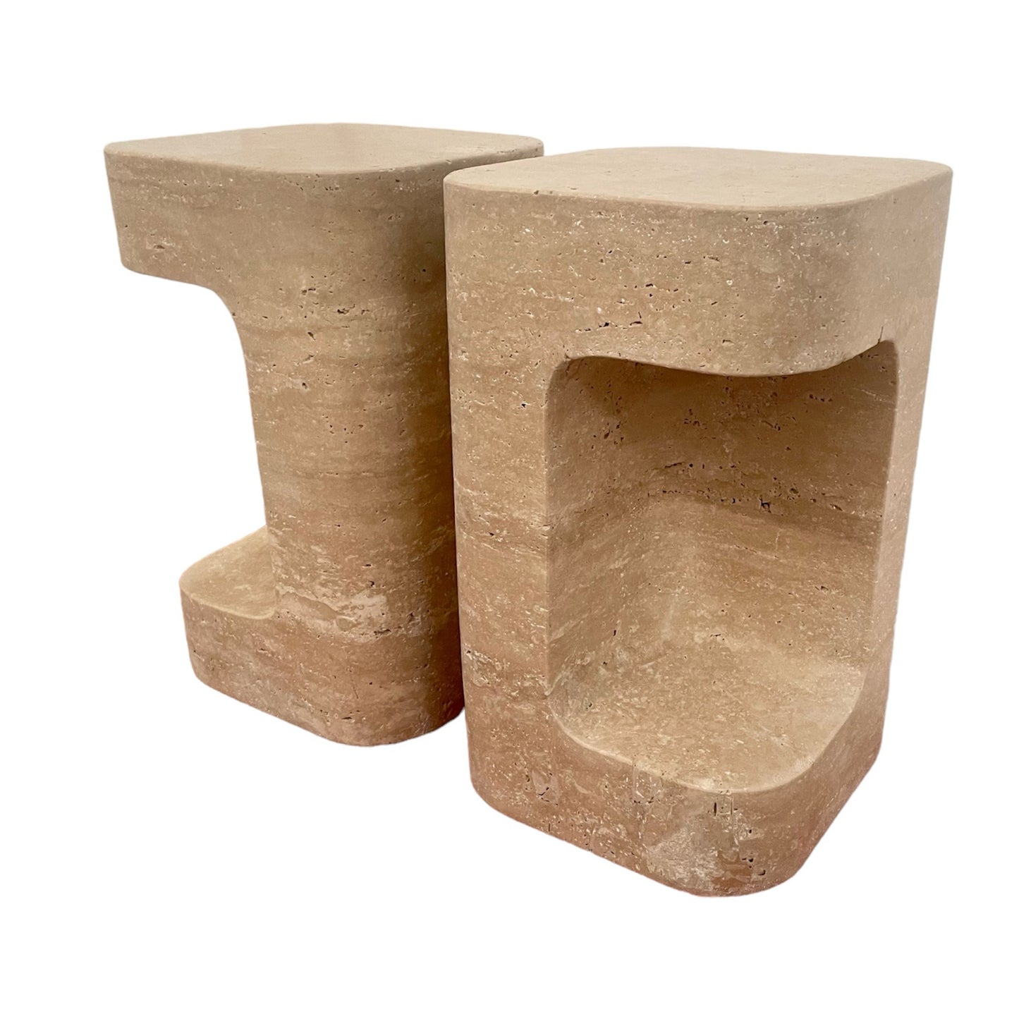 Hena Travertine Side Table set